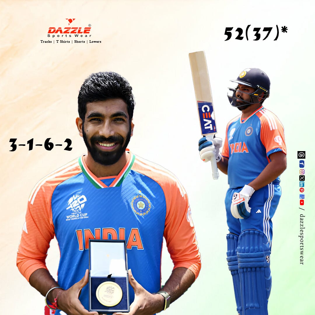India vs Ireland T20 WC 2024 Dazzle Sports Wear Medium