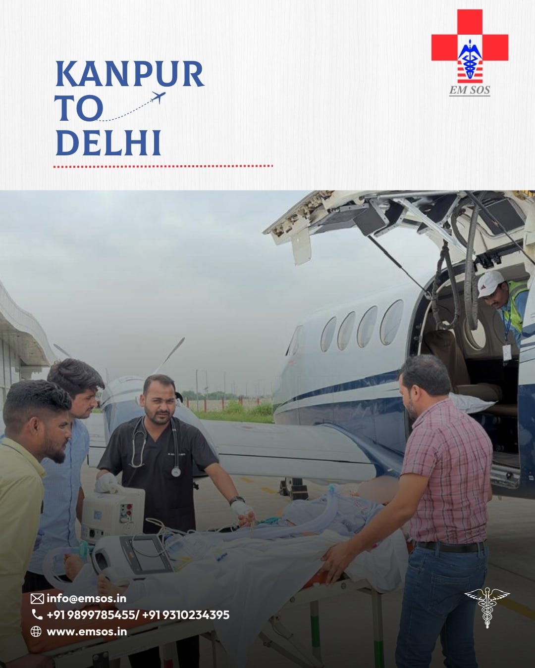 EMSOS Medical Transfers 85-Year-Old Patient from Kanpur to Delhi for Advanced Critical Care