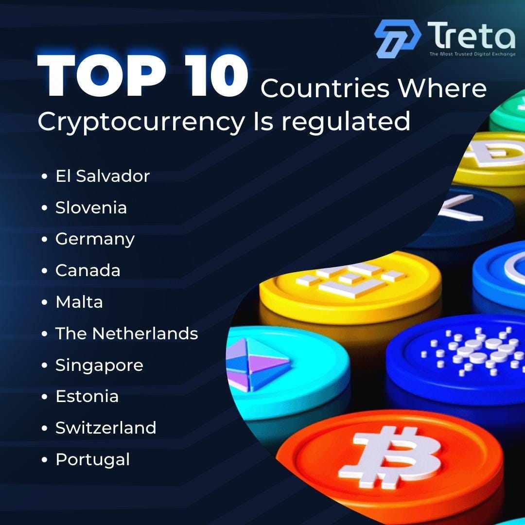 TOP 10 Countries Where Cryptocurrency Is regulated. Treta Exchange