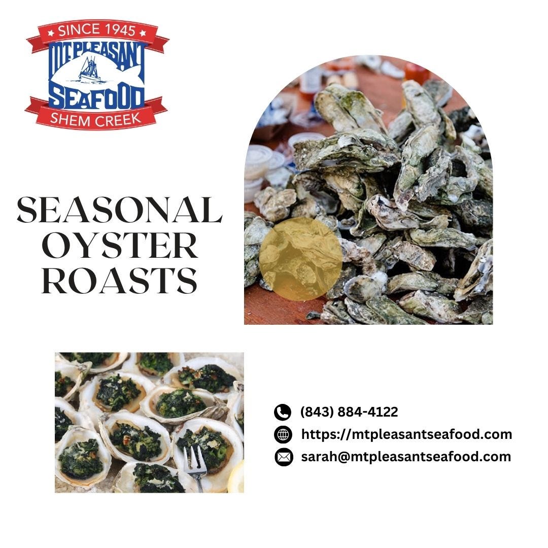Find the Seasonal Oyster Roasts in Mt Plesant Seafood Mount Pleasant