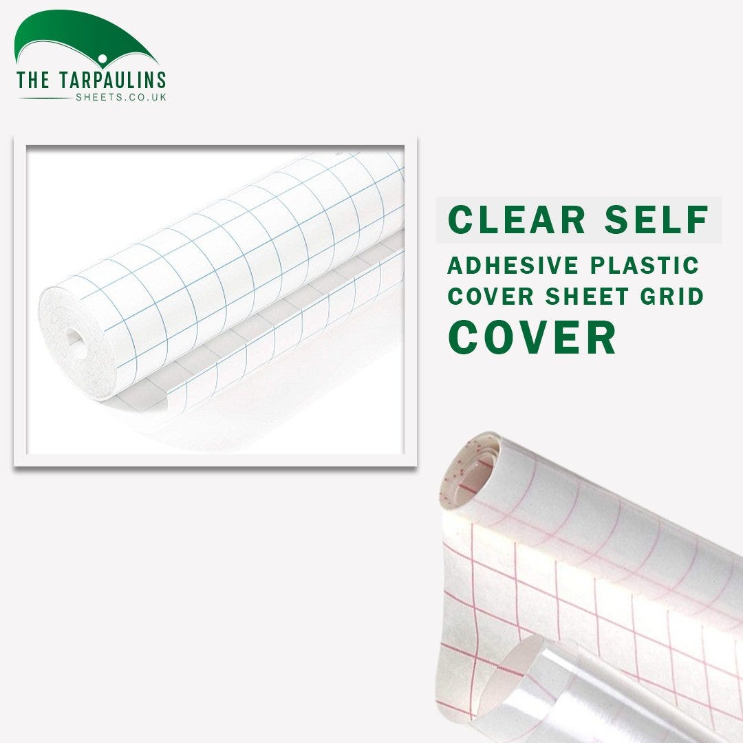 Clear Self Adhesive Plastic Cover Sheet Grid Cover Tarpalins Sheets