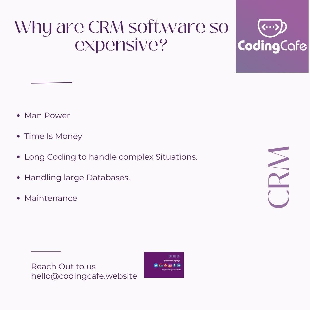 Why are CRM software so expensive Coding Cafe Medium