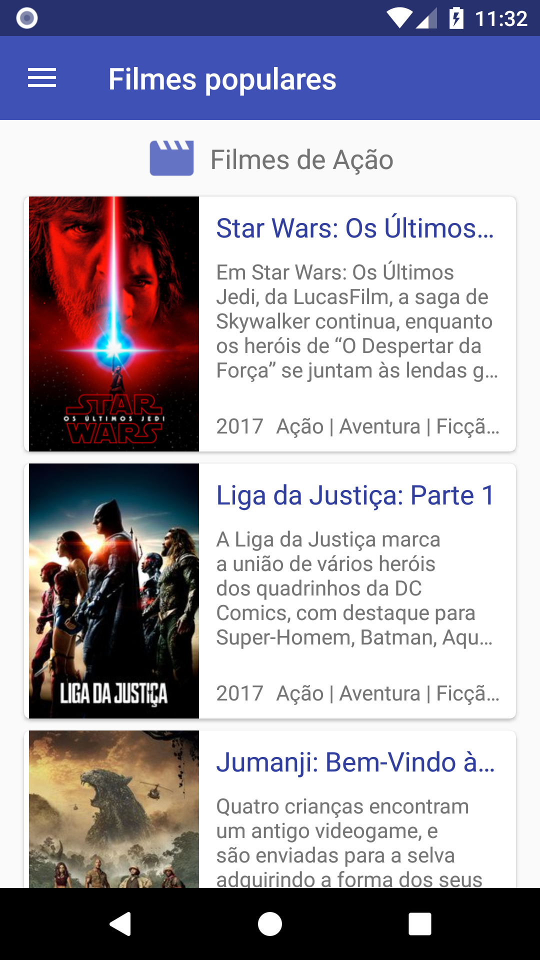 Criar App de Filmes e Séries Design Tela de Filmes 