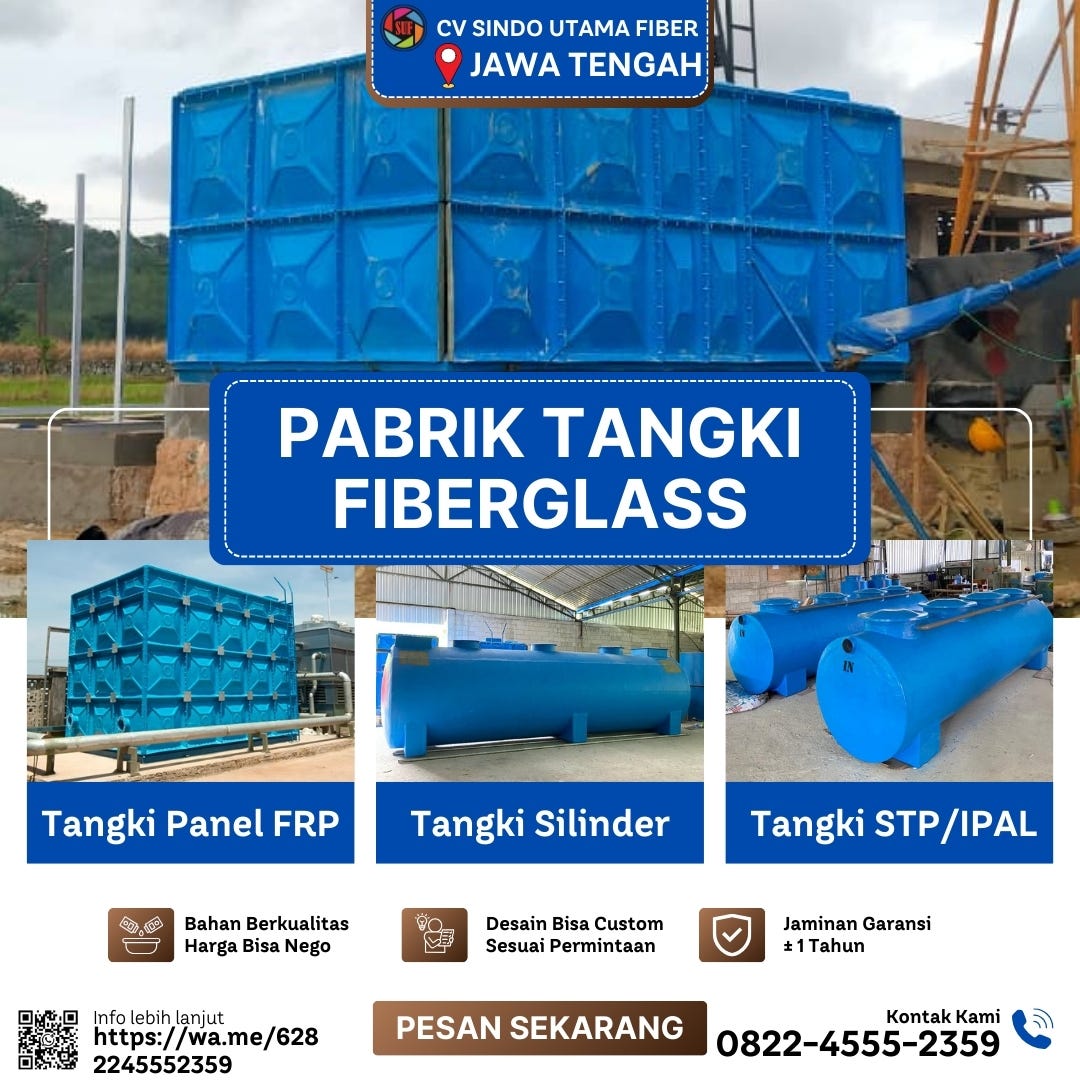 HP/WA 0822–4555–2359, BESTPRICE! Pabrik Tangki Fiberglass FRP MBG 3000 Liter Wonogiri Jawa Tengah
