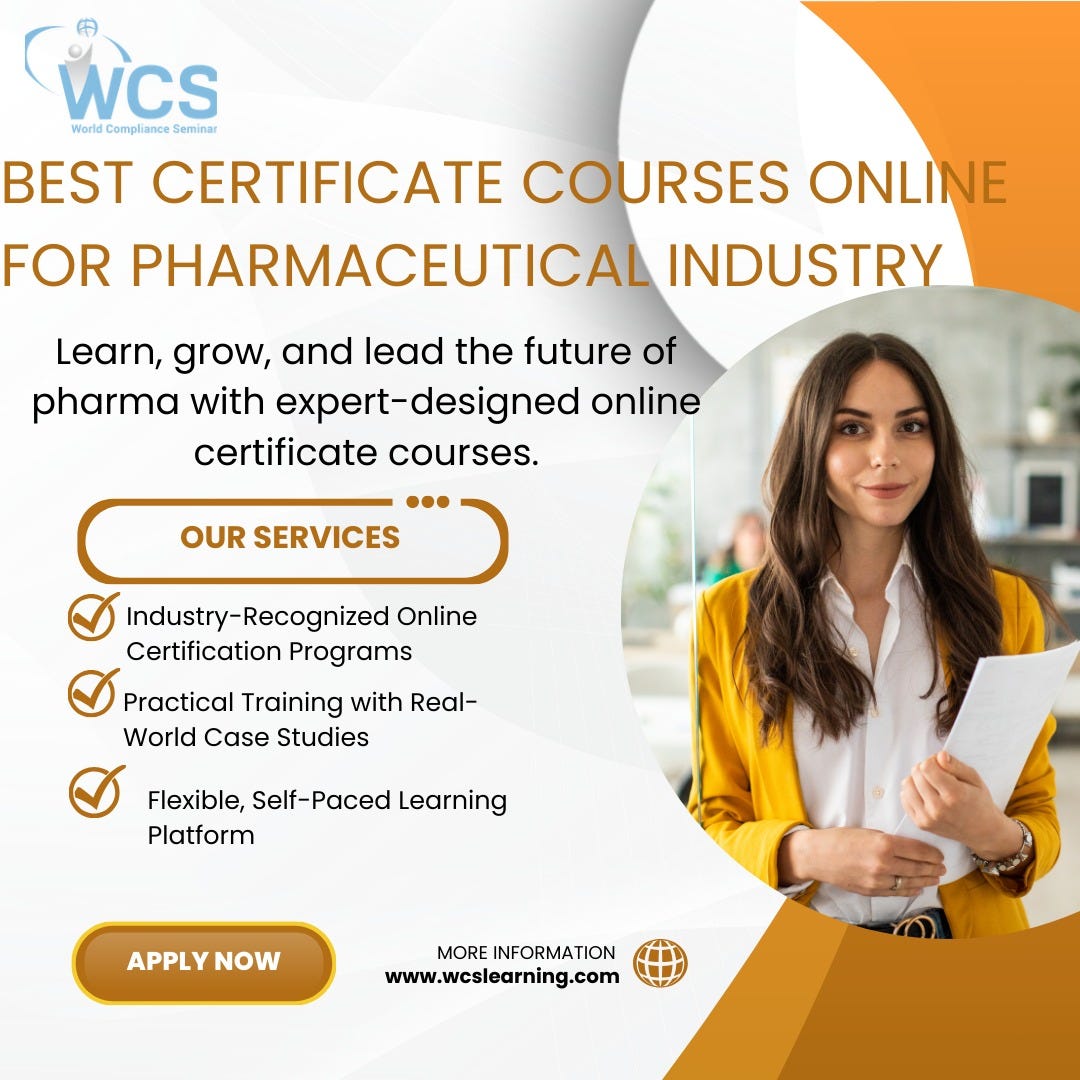 Best Certificate Courses Online for the Pharmaceutical Industry | WCS Learning