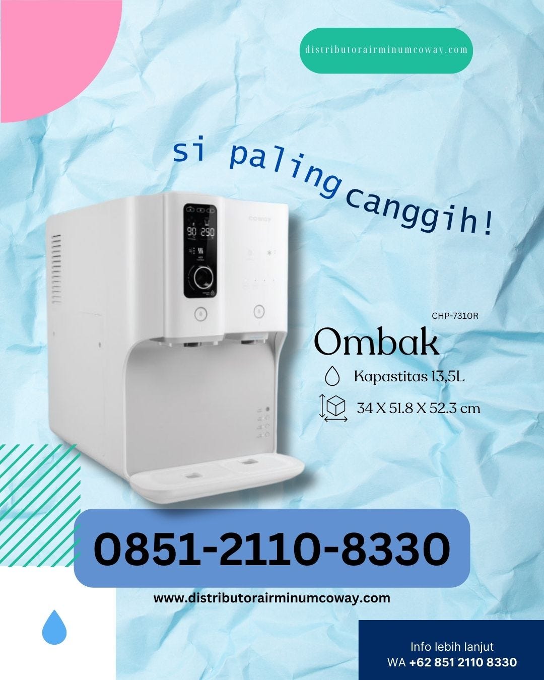 FILTRASI 24 JAM NONSTOP!, Call 0851–2110–8330, Air Bersih Setiap Waktu Coway