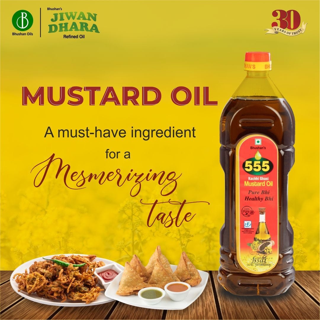 Explore the Mesmerising Taste of Bhushan’s Mustard Oil Bhushanoils