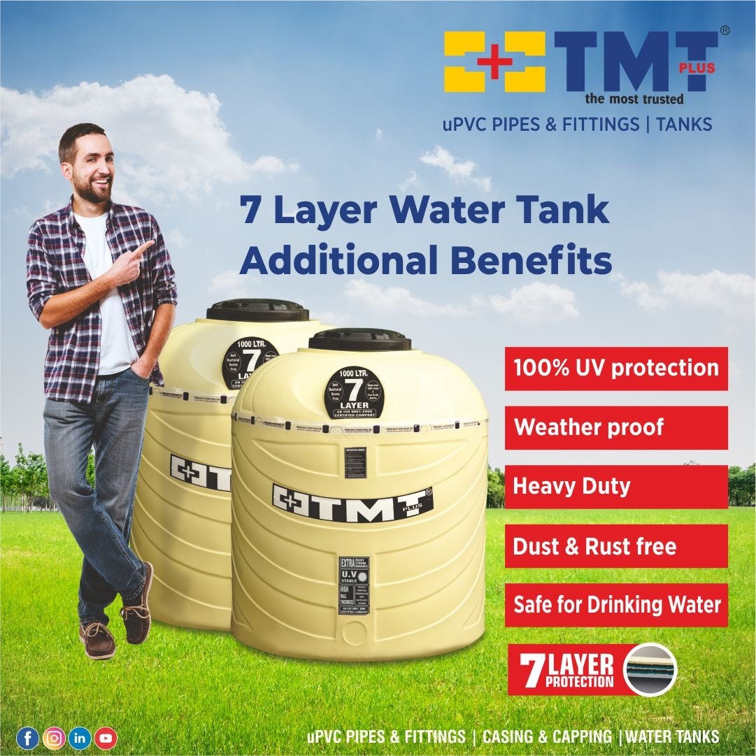 TMT Plus 7 Layer Water Tank Additional Benefits - TMT Plus - Medium