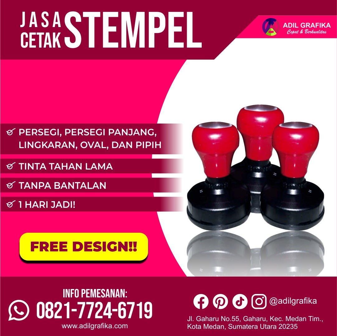 Cetak Stempel Di Medan One Day Service !!! Wa: 0821 7724 6719 - Adil 