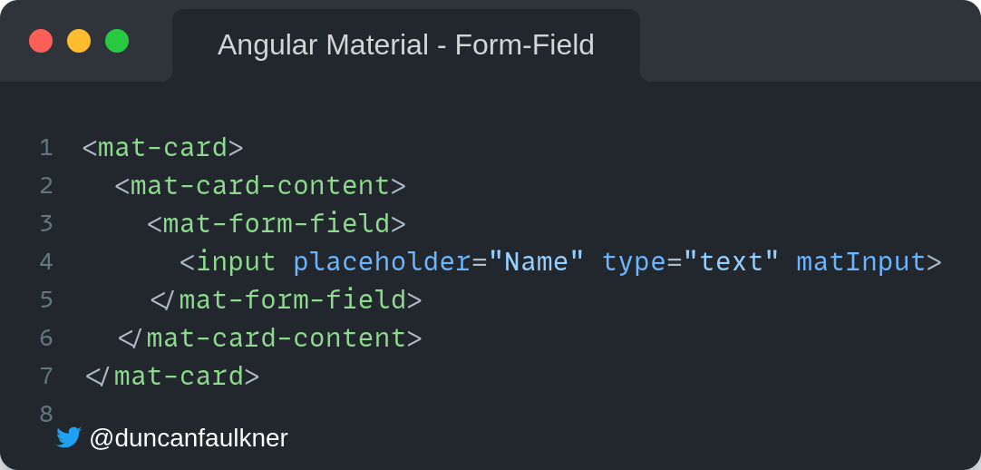 An Introduction to Angular Material Form-Fields | by Duncan Faulkner |  ngconf | Medium