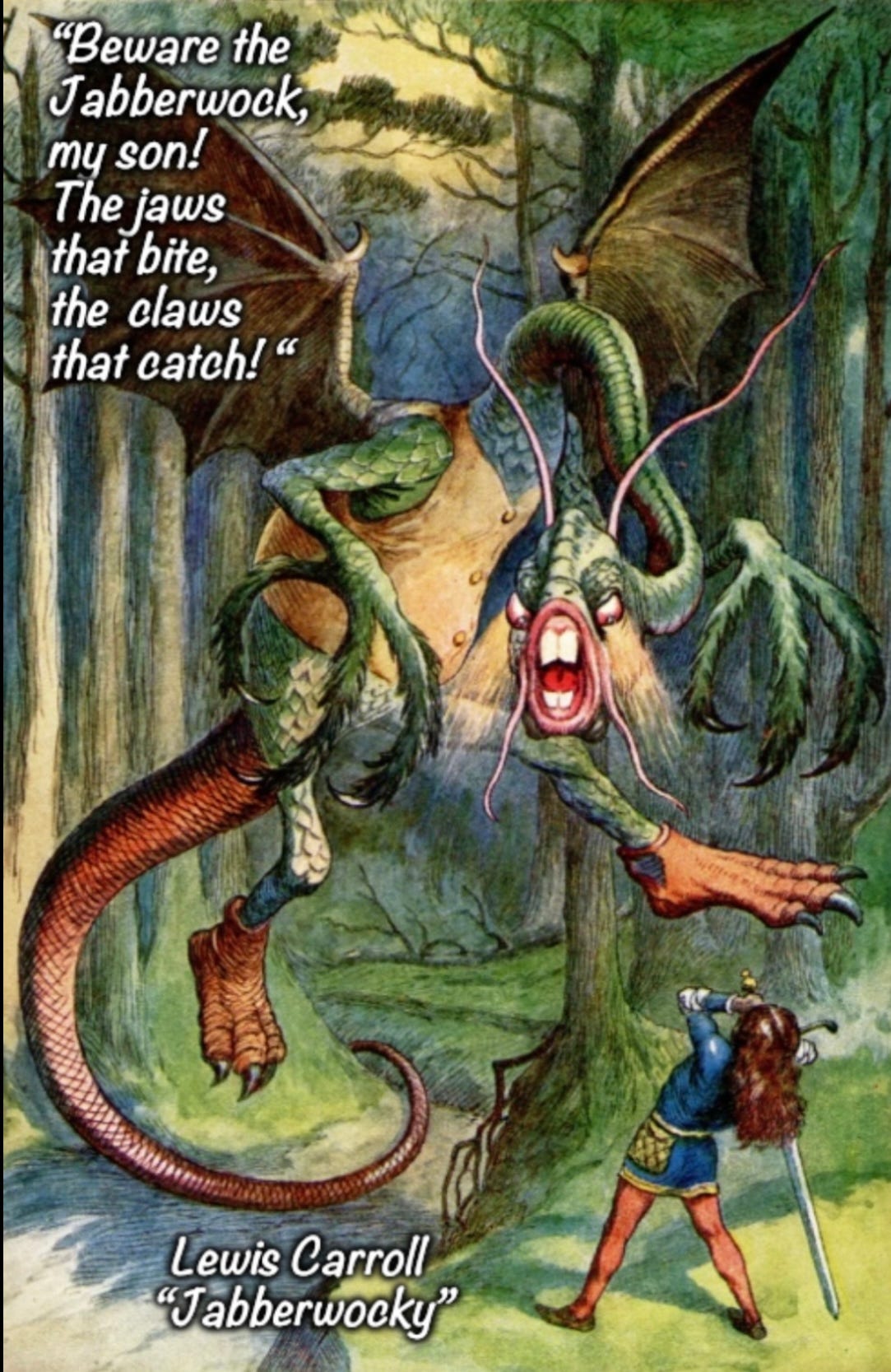 Jabberwocky”. by Lewis Carroll, published in “Through the Looking Glass” in  1871. | by C. A. Hurst | Medium