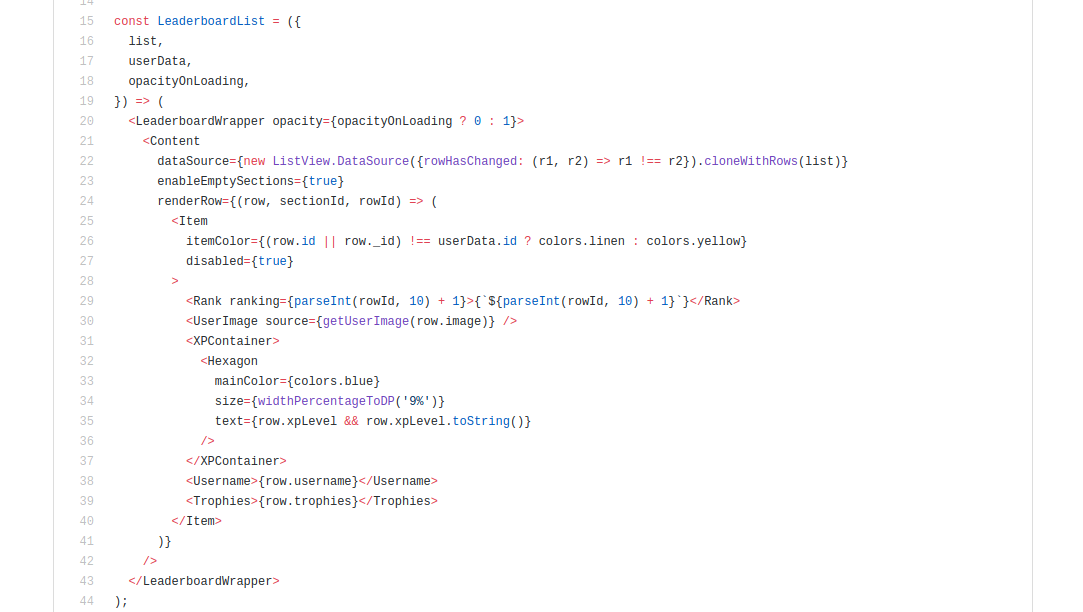 Image 3: Leaderboard list component example
