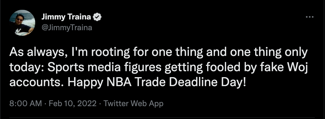 Happy NBA trade deadline day! (Is this thing on?) 