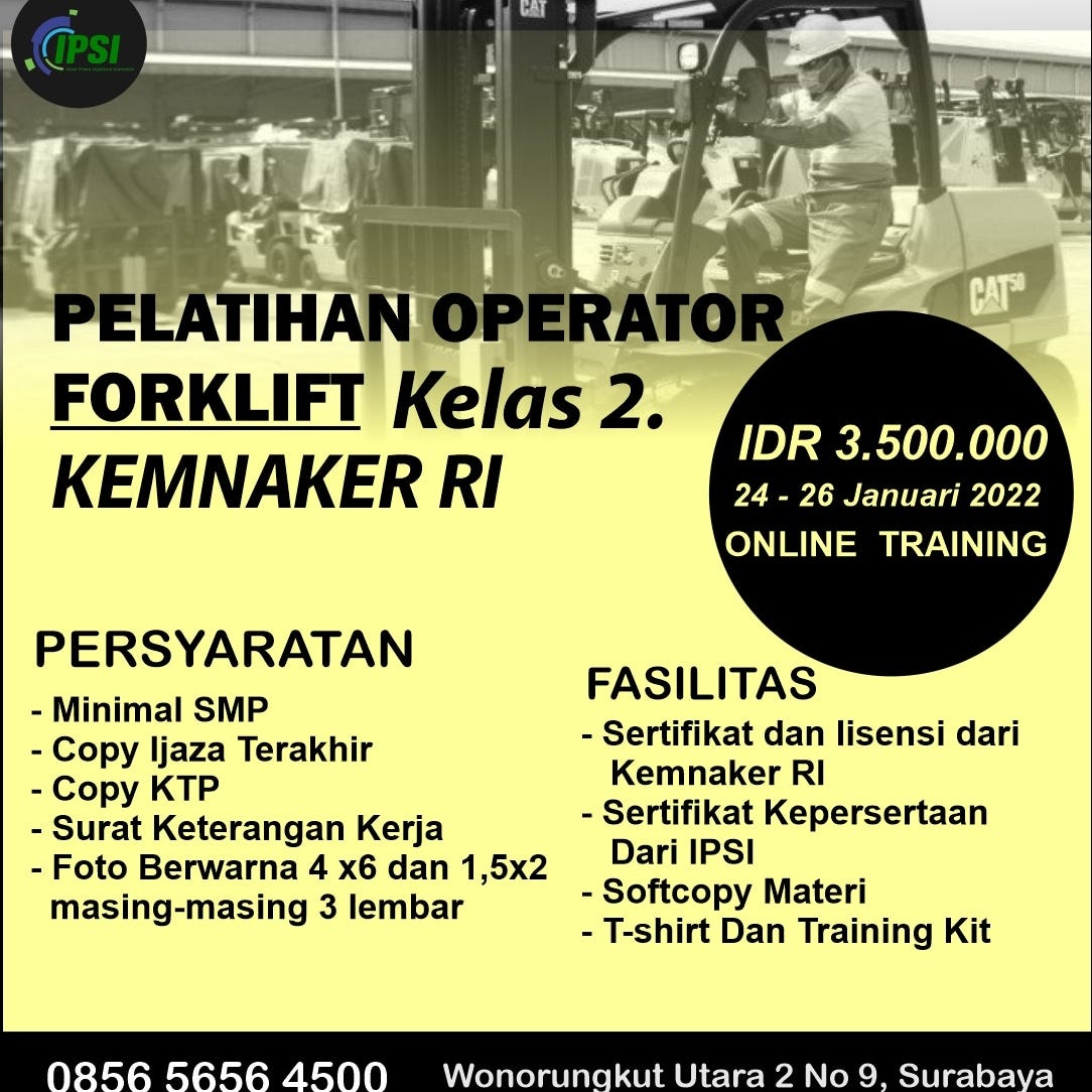 PELATIHAN K3 OPERATOR FORKLIFT TERPERCAYA WA (0856 5656 4500 PELATIHAN K3 OPERATOR FORKLIFT TERPERCAYA WA (0856 5656 4500