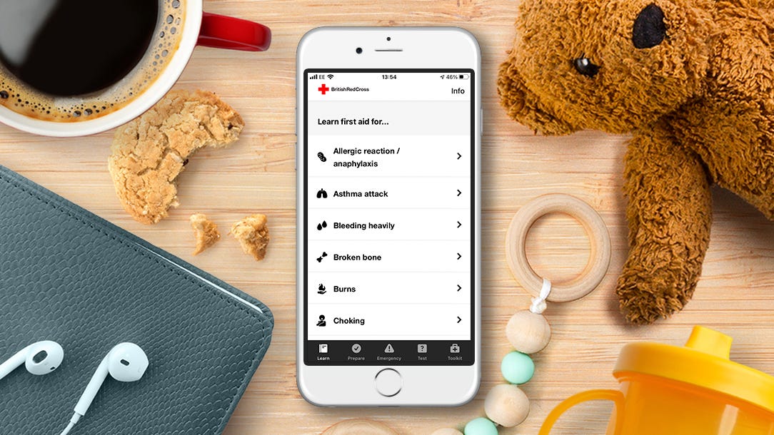 British Red Cross Baby and child first aid app when a digital ‘lick of