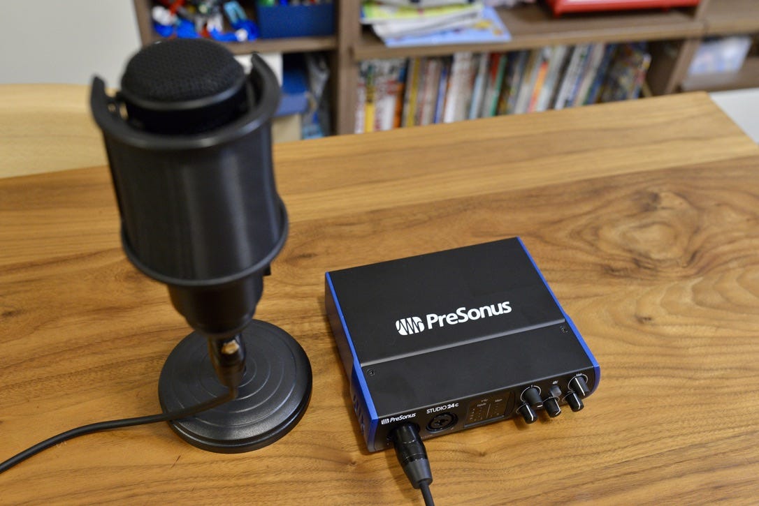 Podcast/Youtubeの更なる高音質化を目指しオーディオインターフェース「Presonus Studio 24C」とコンデンサマイク「AT2020」を導入（歴代マイク比較有） &…