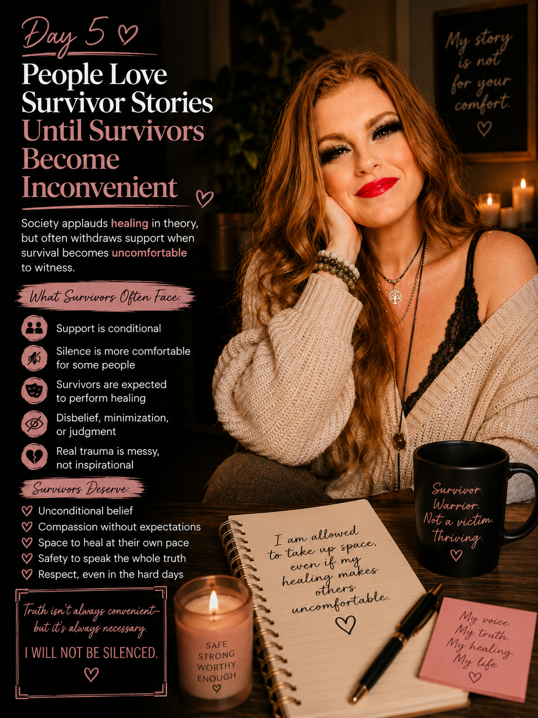 People Love Survivor Stories Until Survivors Become Inconvenient