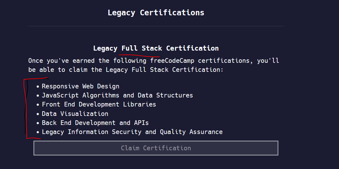 FreeCodeCamp.Org Full Stack Legacy Certification information - F3ND1MUS ...