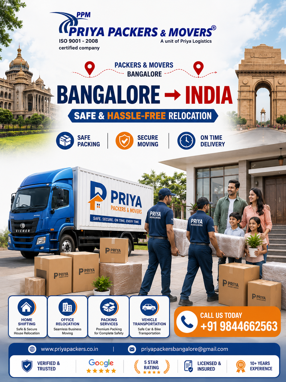 Packers and Movers in Bangalore — Safe & Hassle-Free Relocation Services