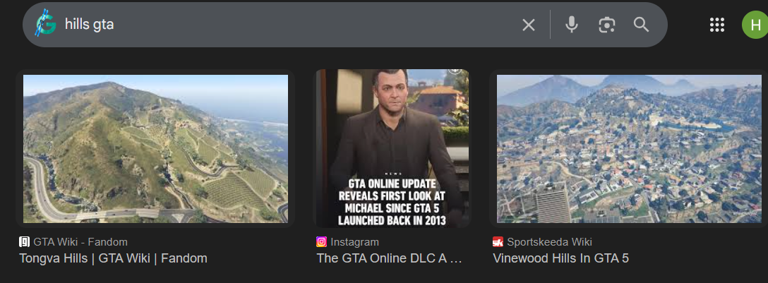Visual comparison of Vinewood/Tongva hill terrain confirming similarity in elevation, curvature, and vegetation
