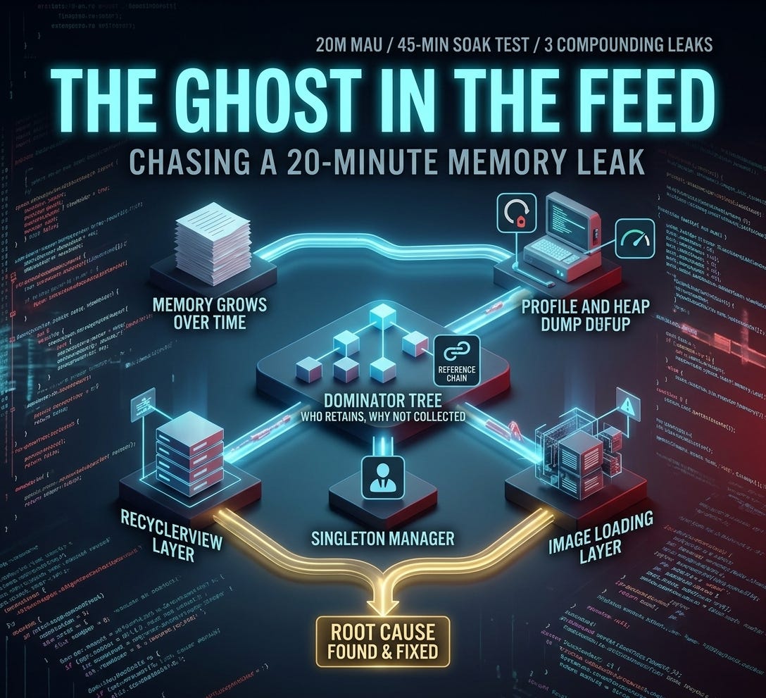 Chasing the Leak: Diagnosing a Memory Leak Killing Our Feed Screen at 20M MAU