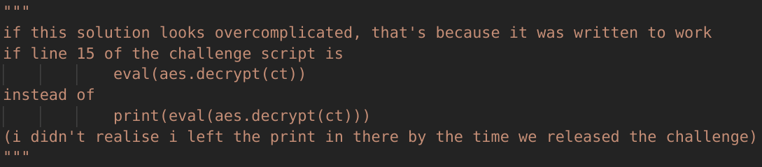 Writeup: DUCTF 2024 decrypt then eval (harder) | by hhhkb | Jul, 2024 ...