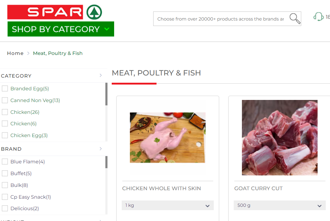 online meat delivery bangalore Spar India Medium