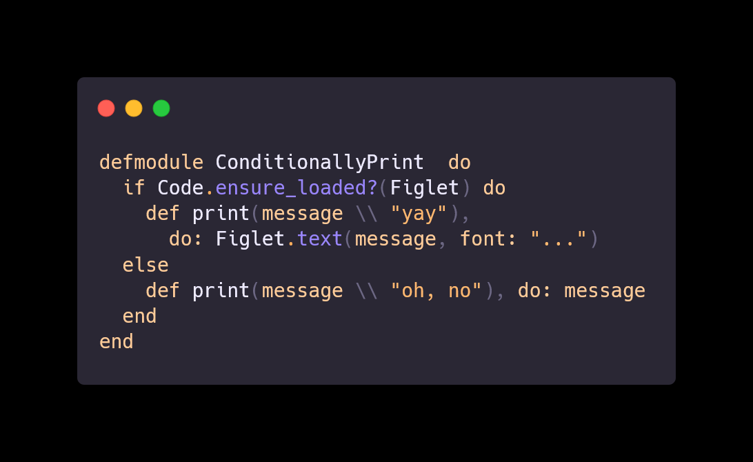 Some quirks of conditionally compiling Elixir modules