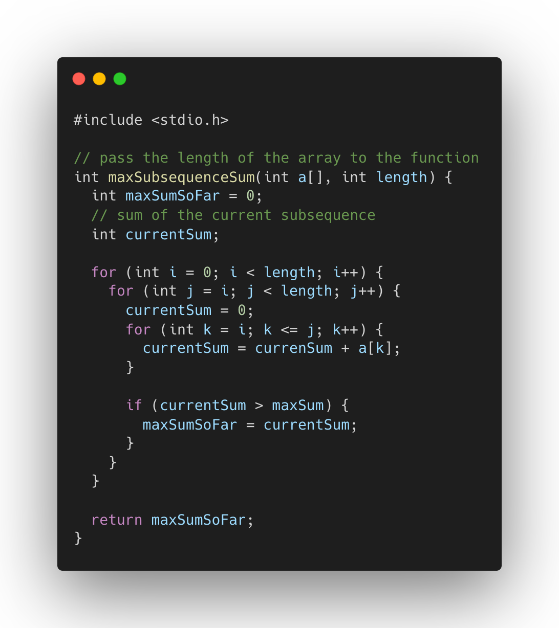 4 Ways to Find the Sum of a Maximum Subarray in C | by Sheeplisi | Medium
