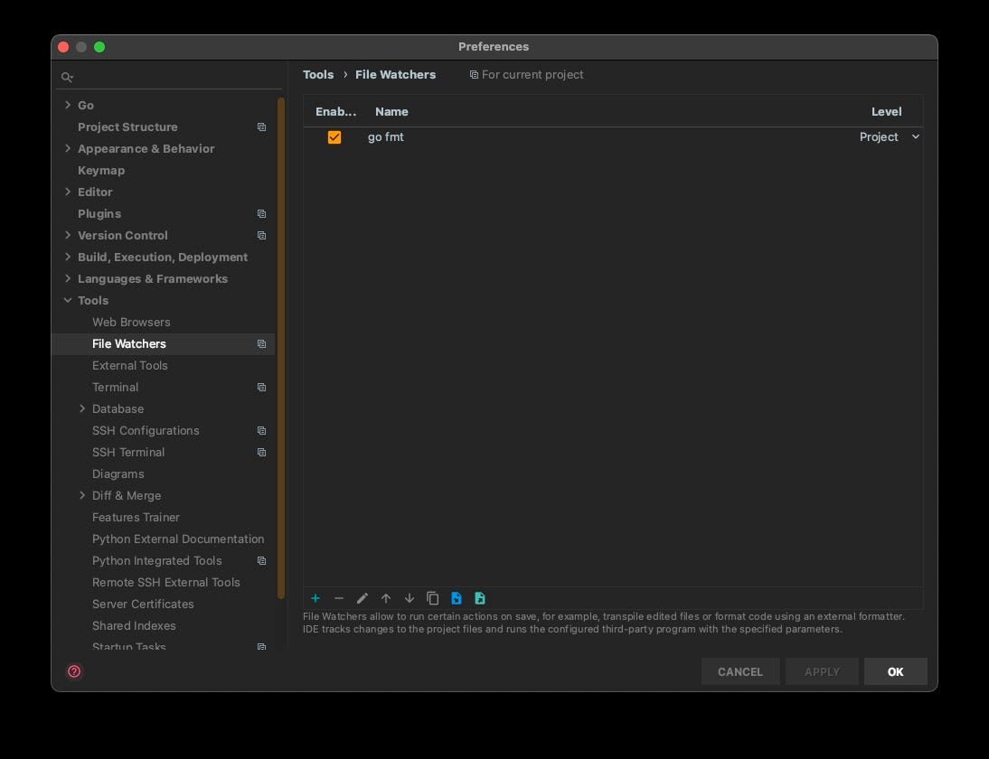 GOLand enable auto-formatting on file-save with go fmt - Przemyslaw ...