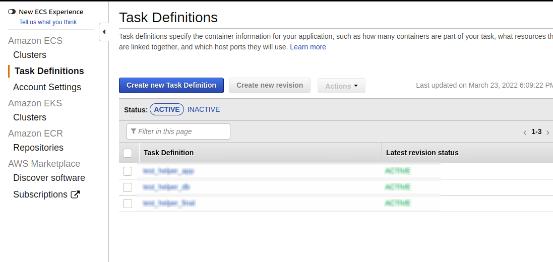 How to update or create new environment variable in AWS(ECS) task