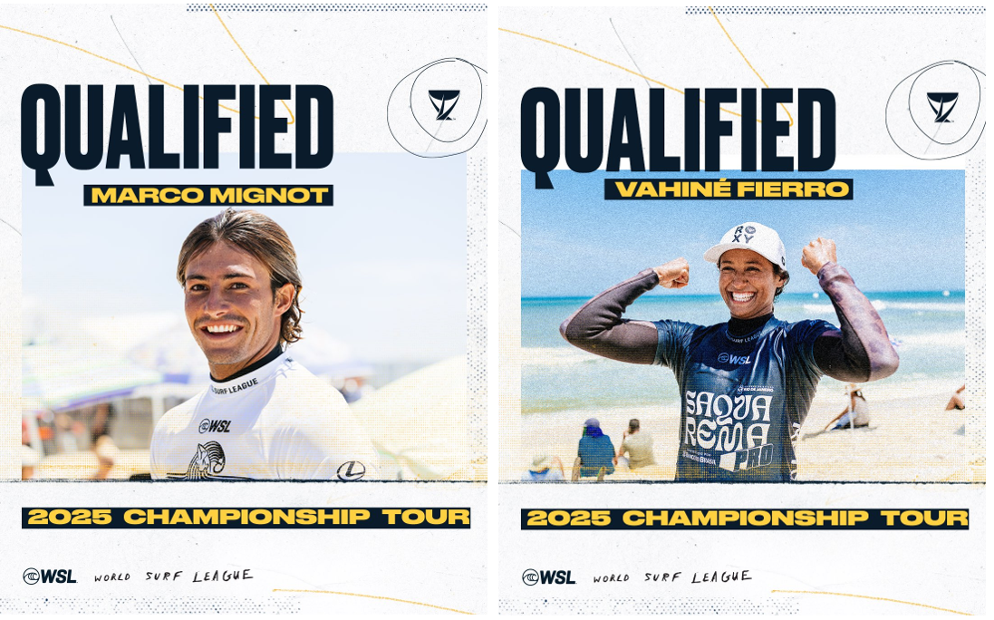 Vahine Fierro et Marco Mignot, nos 2 surfeurs tricolores, intègrent le circuit pro mondial de surf…