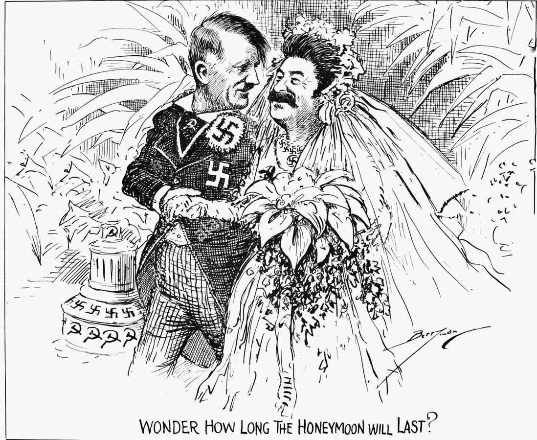 A Nazi-Soviet Pact propaganda poster (public domain image from Wiki Commons)