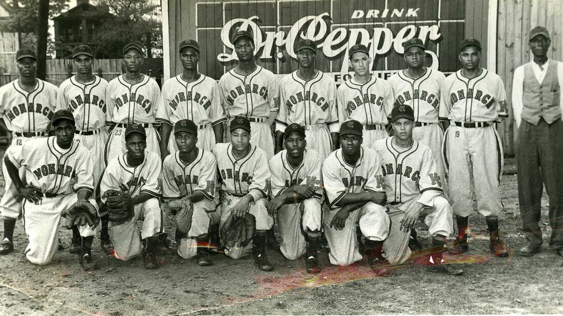 Baseball Players Celebrating Negro Leagues with Patch Sunday