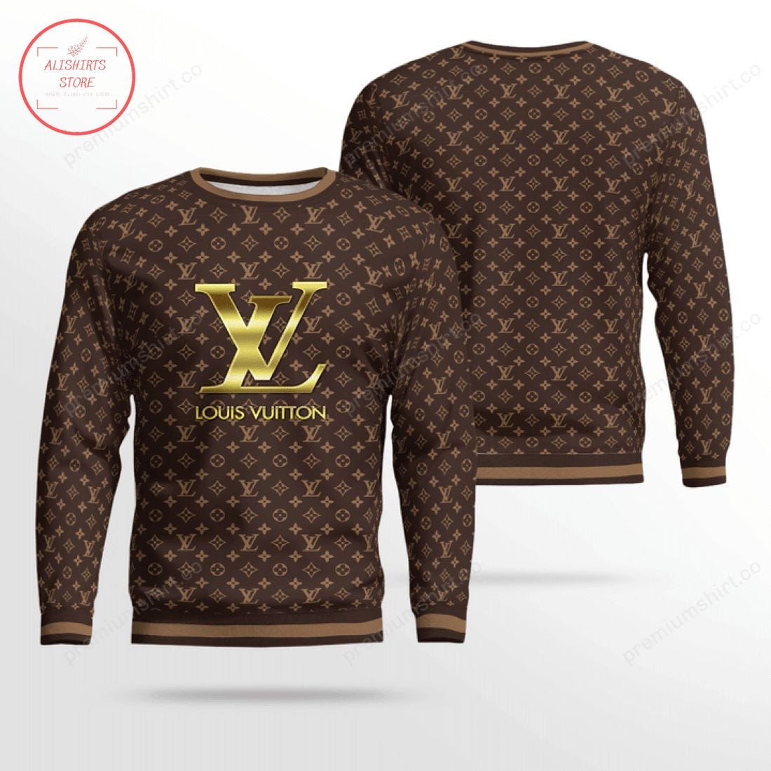 LOUIS VUITTON LUXURY LV BROWN UGLY CHRISTMAS SWEATER, by responsible level