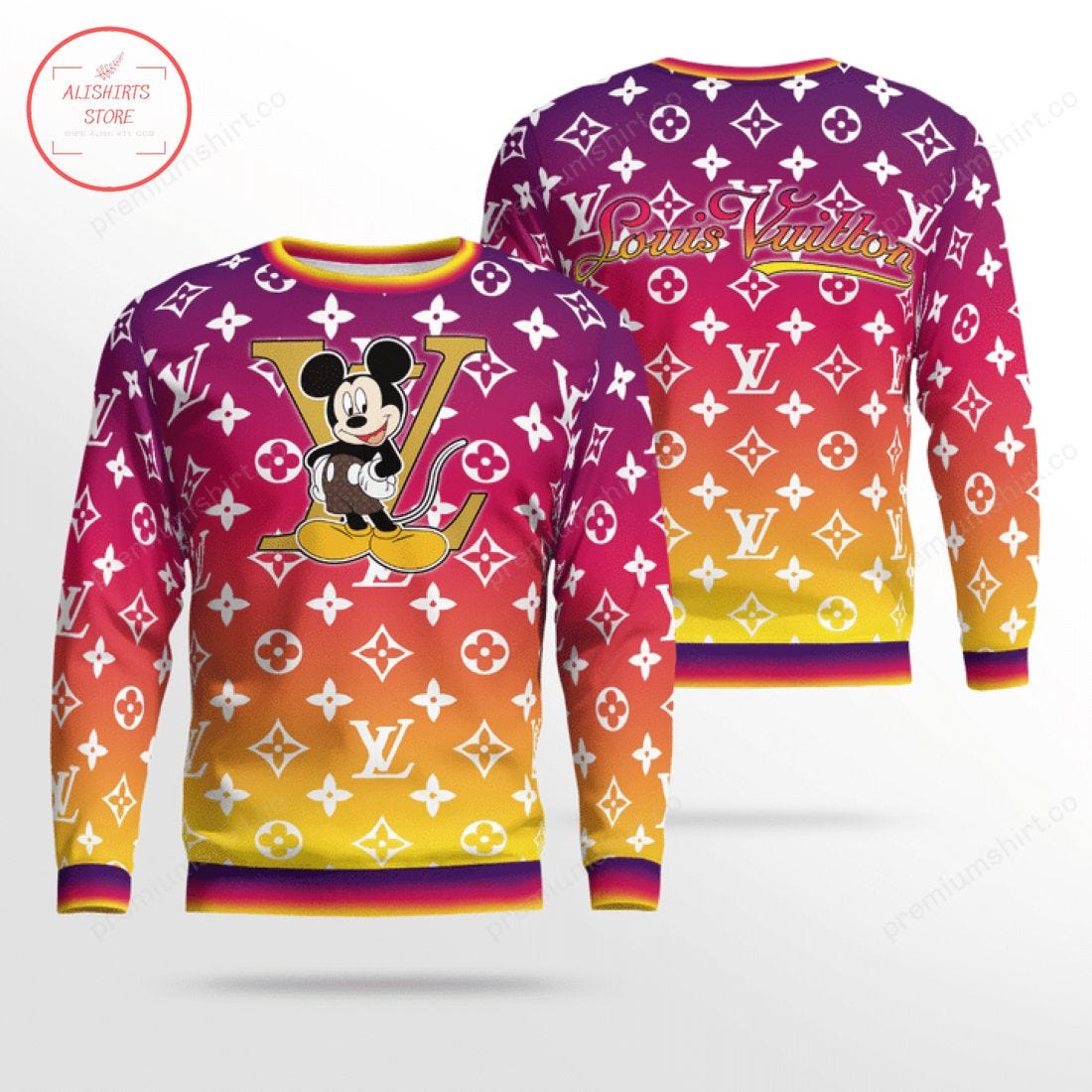 NICE) Louis Vuitton Mickey Mouse 3D Ugly Sweater S2 - Hothot