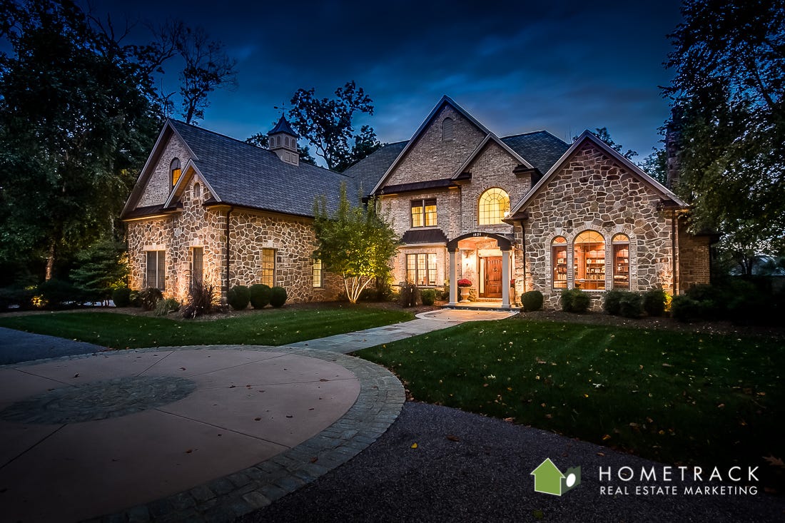 Home Exterior At Night/twilight With Beautiful Green Grass Three