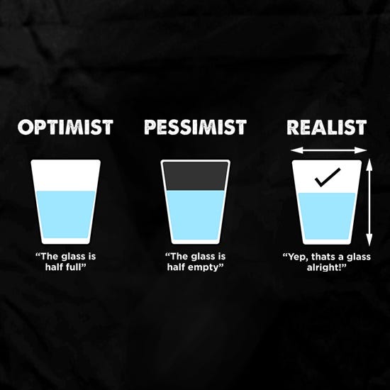 Optimist Vs. Pessimist Vs. Realist — Which One Are You? | by Jordan  Mendiola | Long-Term Perspective | Medium