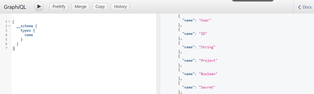 GraphQL schema types