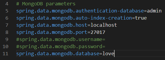 Spring data mongodb deals username password