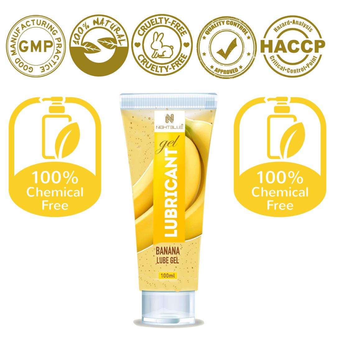 NightBlue Banana Water Based Lubricant Gel I Moisturize Skin For Longer Time I 100ml ONLINE
