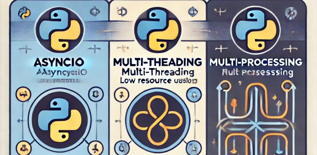 Multi threading vs multi processing vs async io in Python | Stackademic