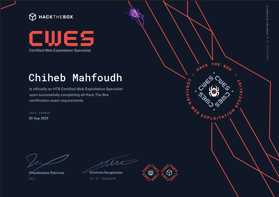 CWES — Certified Web Exploitation Specialist badge