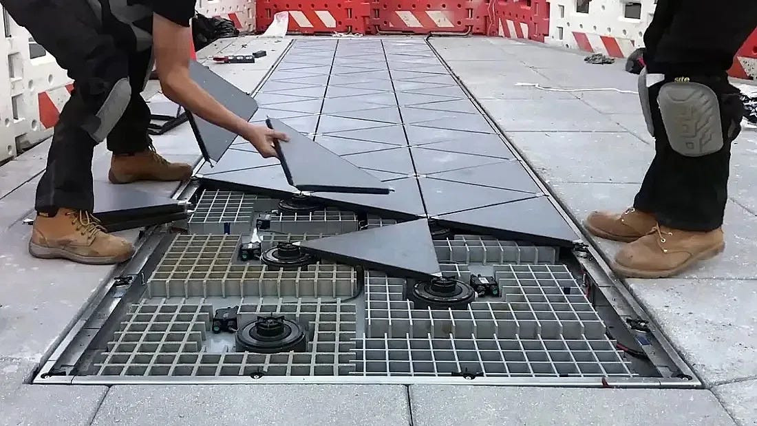 Figure 4.1 // Image by Shraddha Pandey on Parametric-Architecture // Piezoelectric tiles in Japan