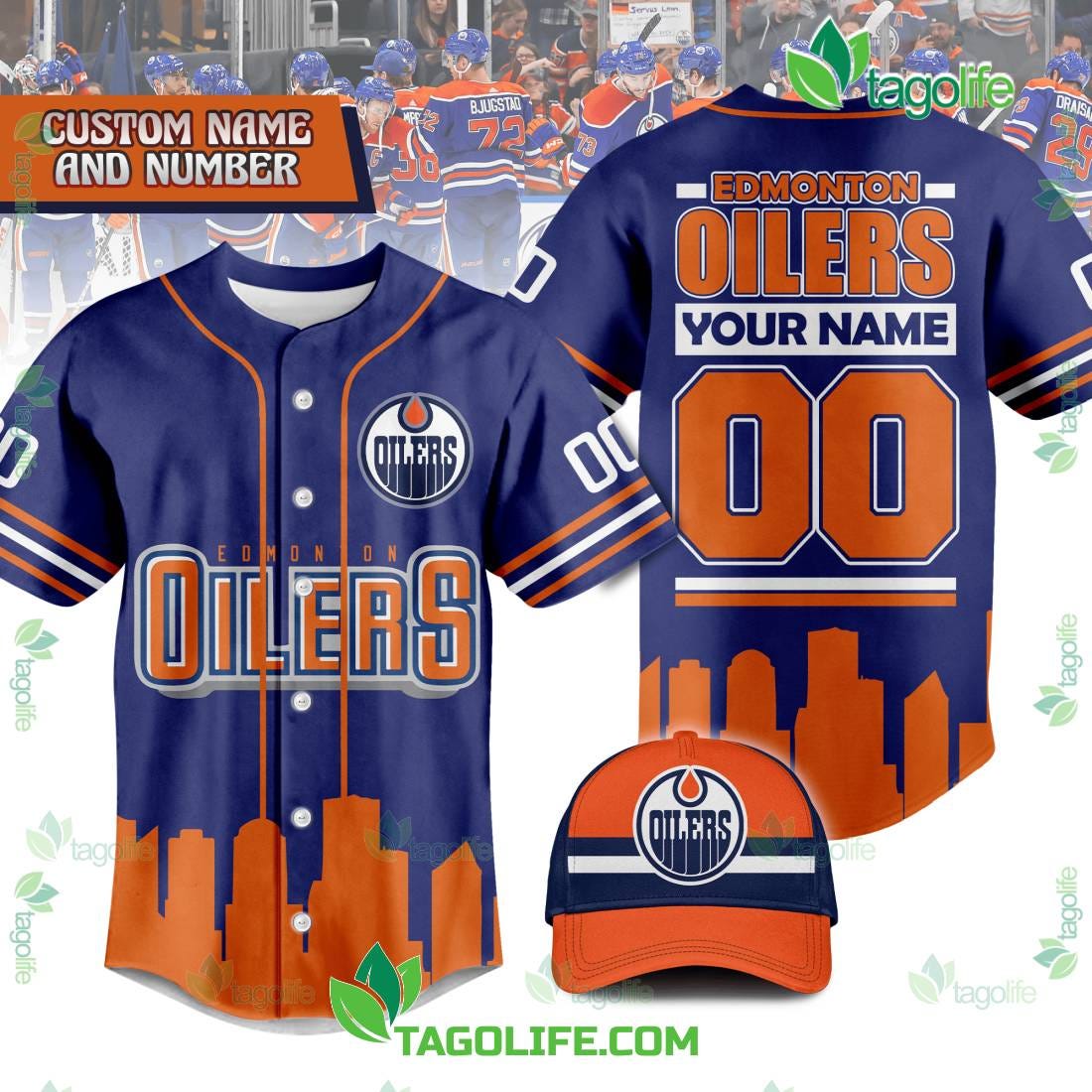 Edmonton Oilers custom name jersey