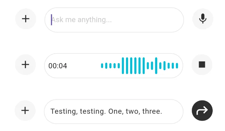 Voice input support in Flutter AI Toolkit