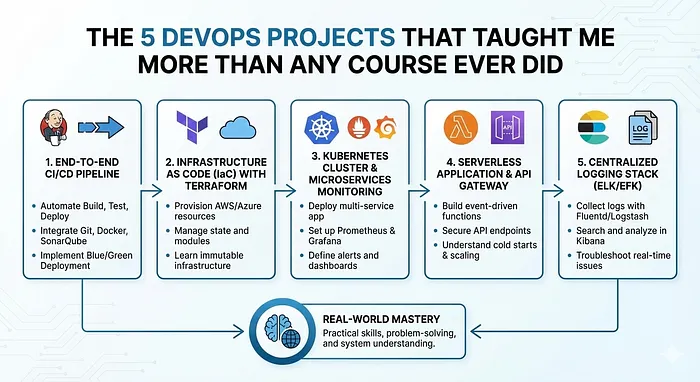 The 5 DevOps Projects That Taught Me More Than Any Course Ever Could