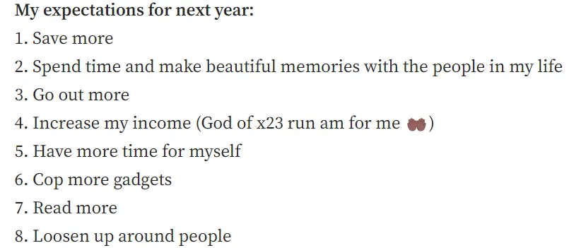 My 2022 expectations