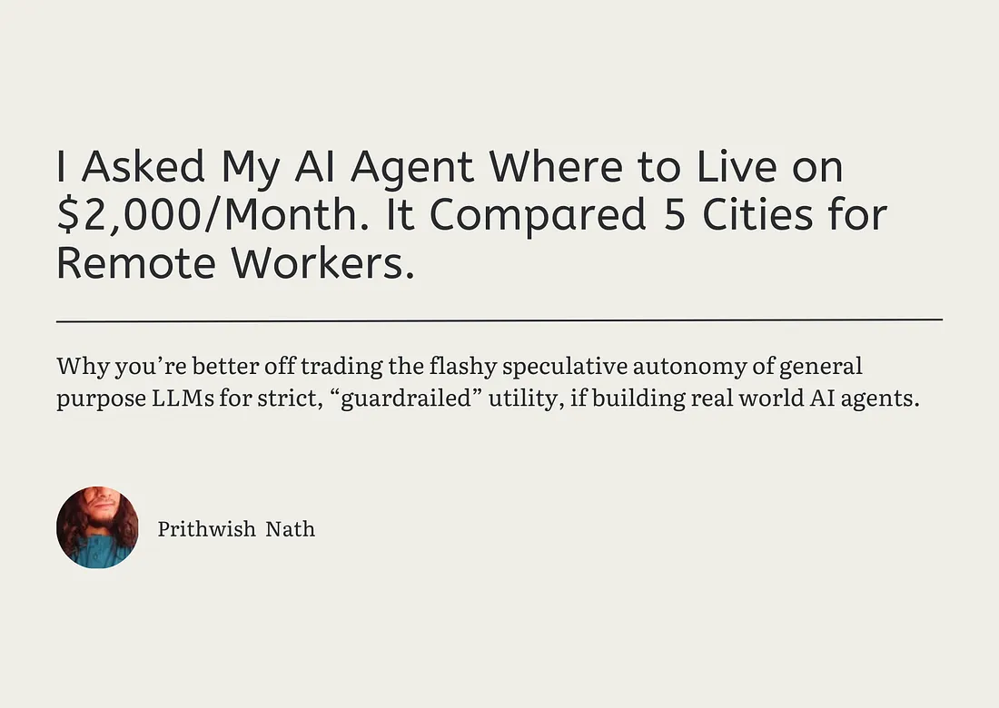 I Asked My AI Agent Where to Live on $2,000/Month. It Compared 5 Cities for Remote Workers.